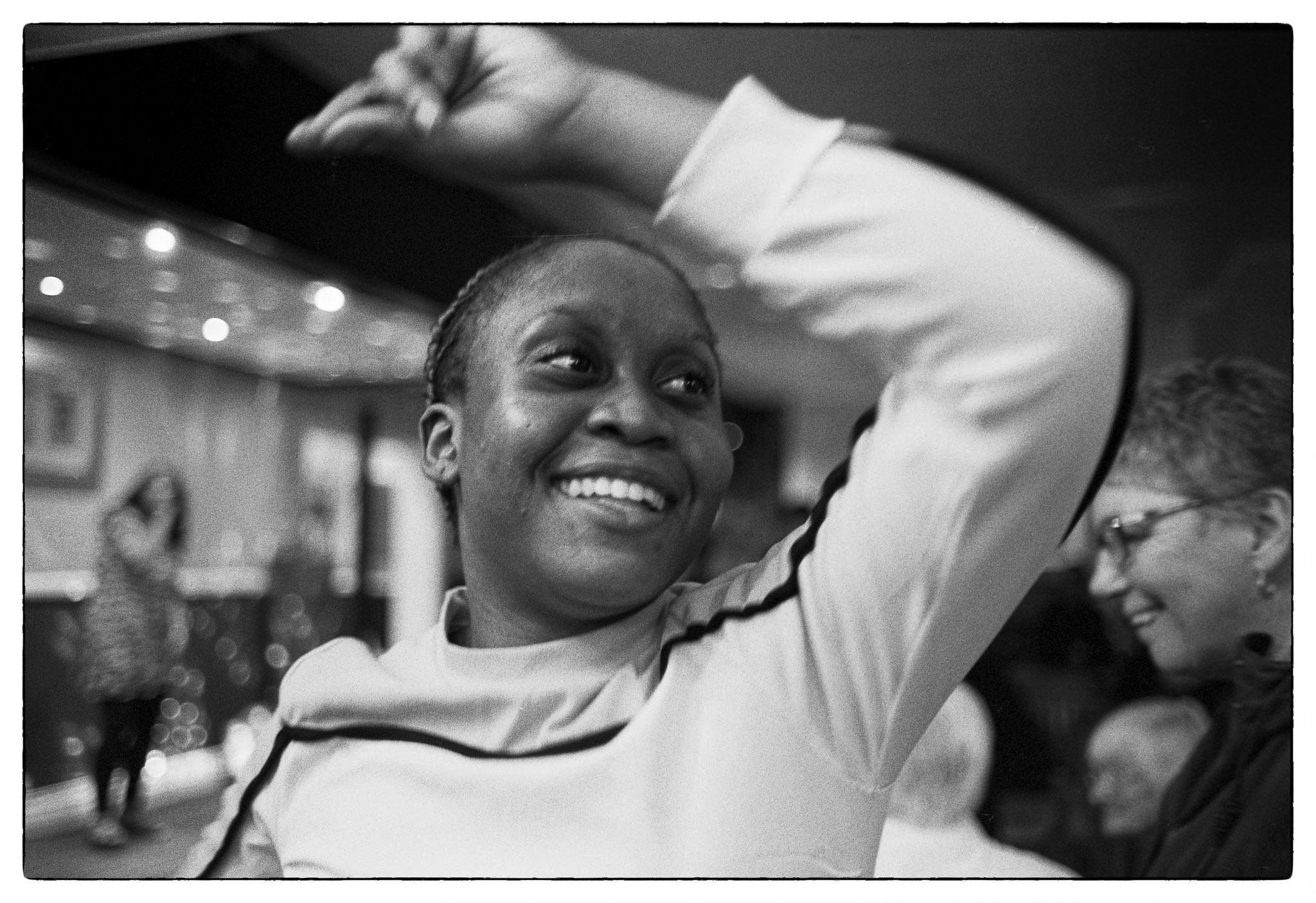 Black and white photo of Sheri
